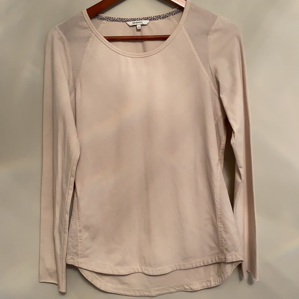 Sandwich Cream Long Sleeve Top